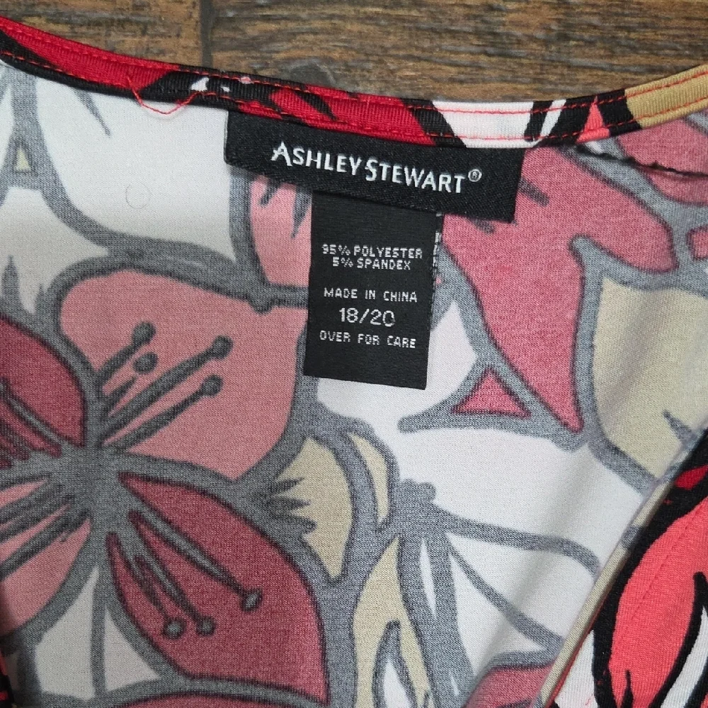 Ashley Stewart Red and Pink Floral Dress - Picture 3 of 4